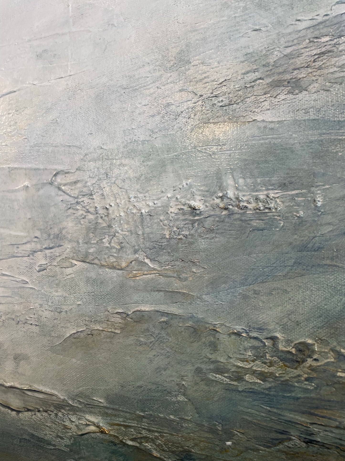 Large blue abstract landscape painting