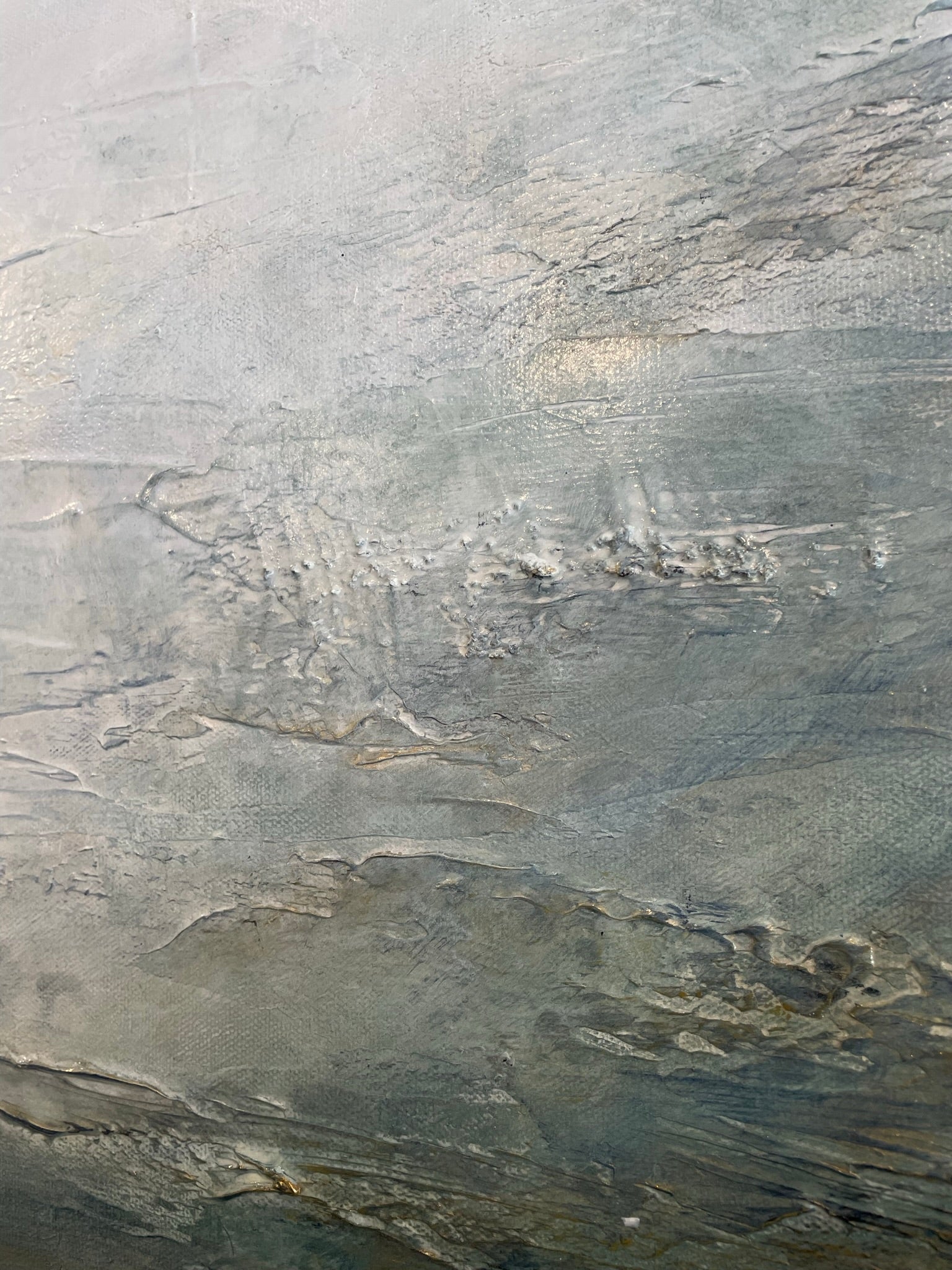 Large blue abstract landscape painting