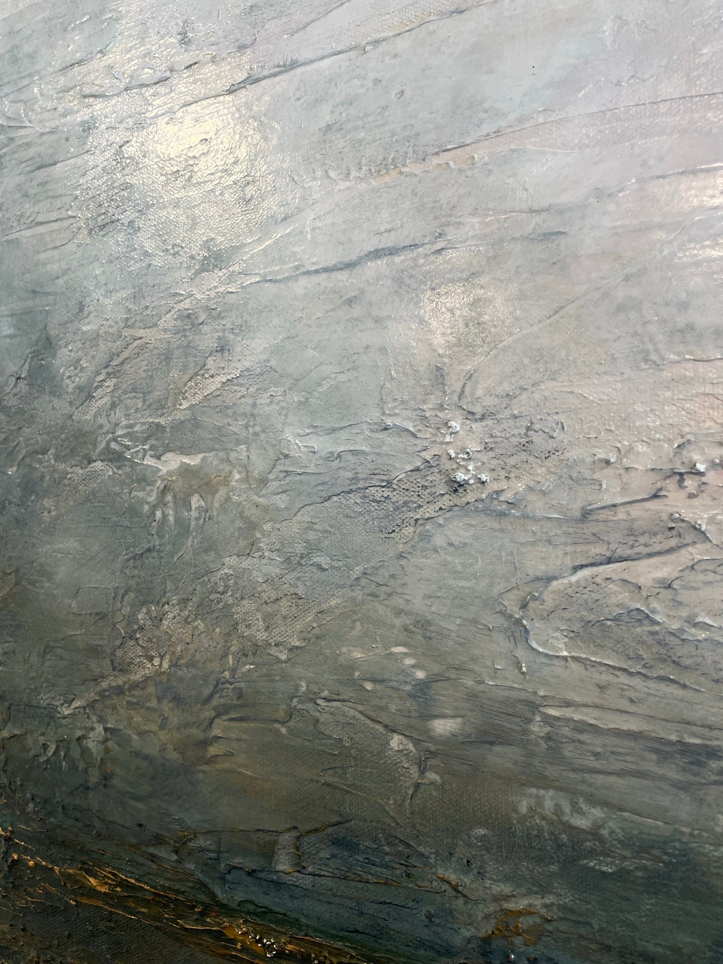 Large blue abstract landscape painting