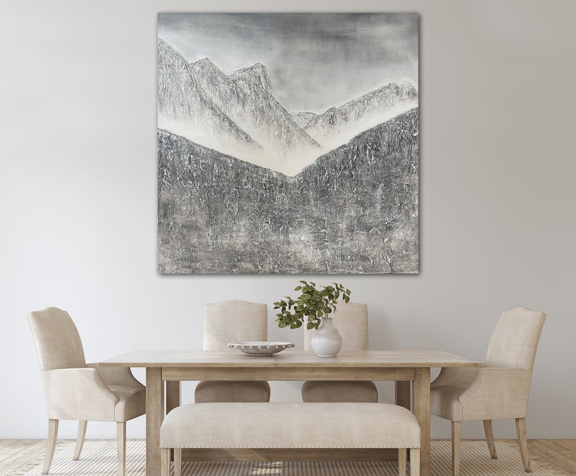 Abstract Textured Landscape Painting: Ha Ling Peak - Ashley Alexandra