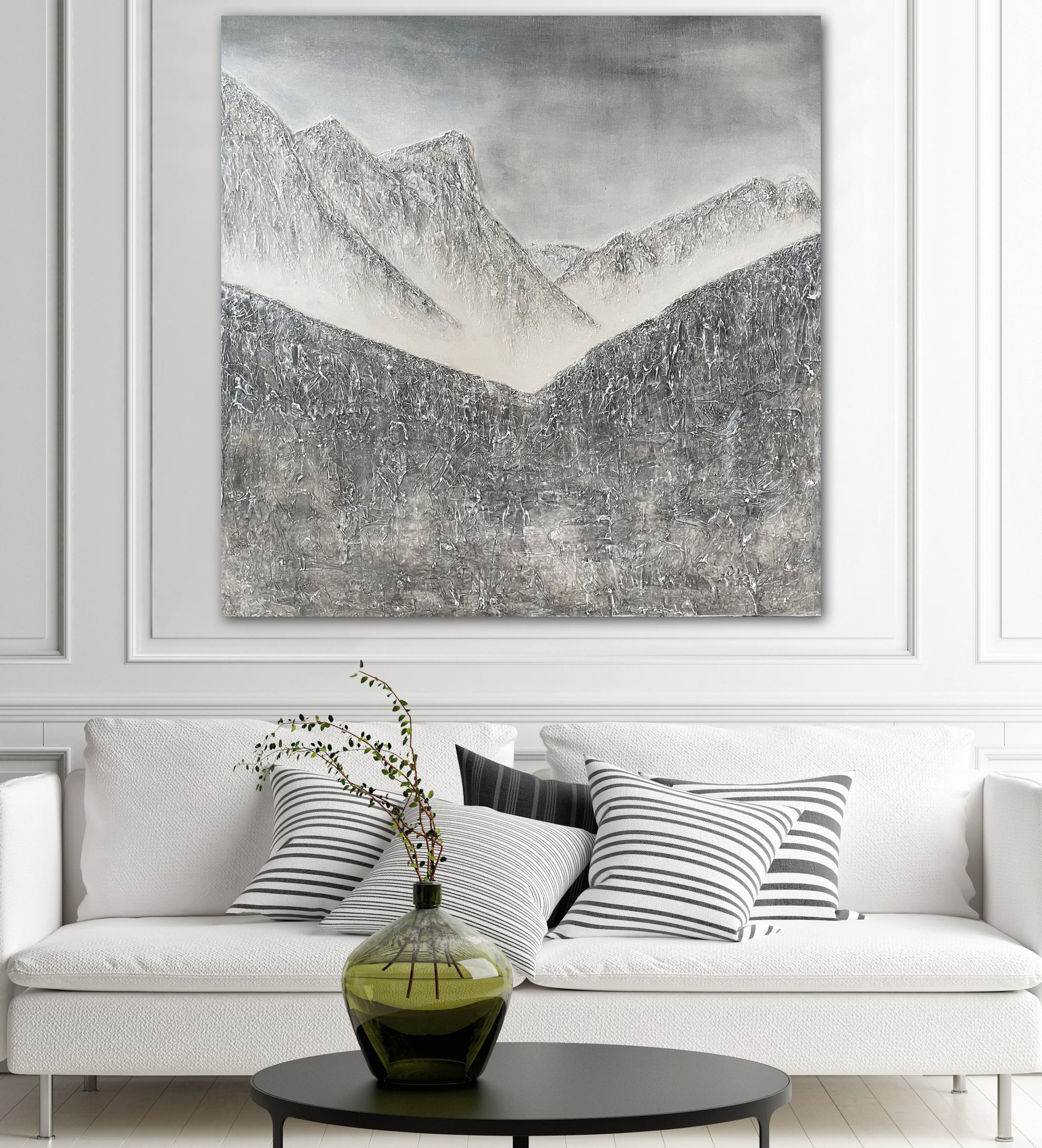 Abstract Textured Landscape Painting: Ha Ling Peak - Ashley Alexandra