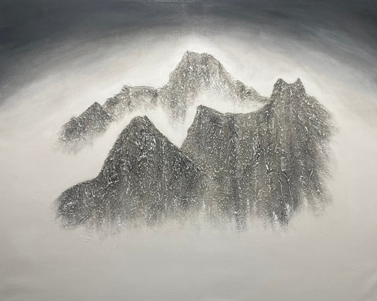 Large Abstract Textured Mountain Landscape Painting: Windtower - Ashley Alexandra