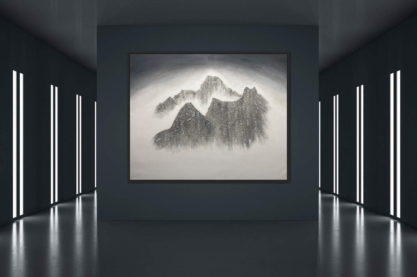 Large Abstract Textured Mountain Landscape Painting: Windtower - Ashley Alexandra