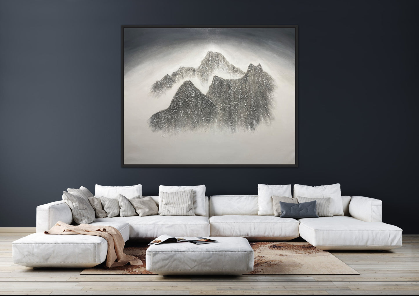 Large Abstract Textured Mountain Landscape Painting: Windtower - Ashley Alexandra