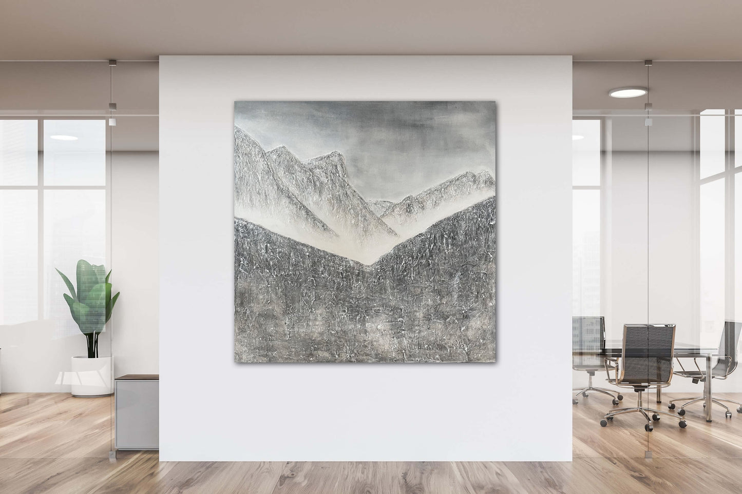 Abstract Textured Landscape Painting: Ha Ling Peak - Ashley Alexandra