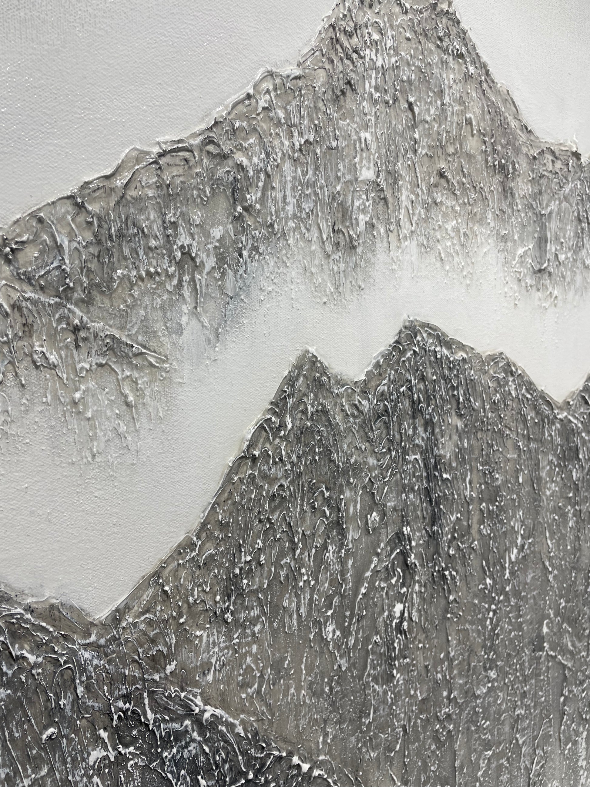 Large Abstract Textured Mountain Landscape Painting: Banded Peak - Ashley Alexandra