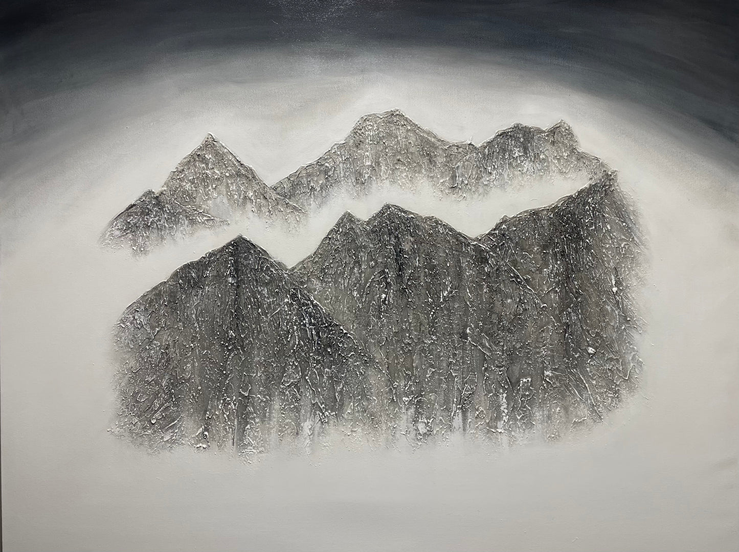 Large Abstract Textured Mountain Landscape Painting: Banded Peak - Ashley Alexandra