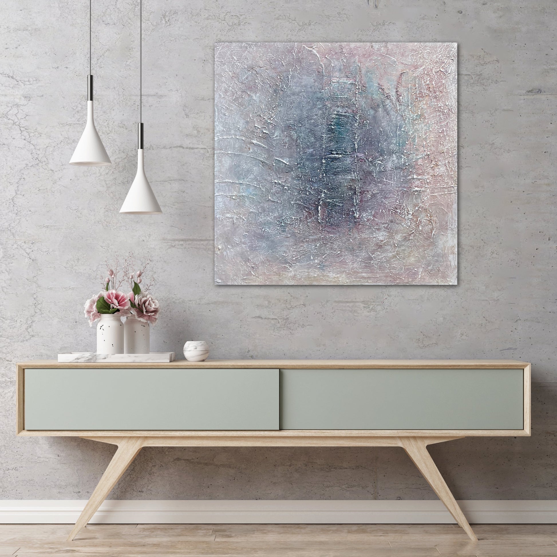 Large Abstract Textured Colourful Ombre Painting: Blissful Path - Ashley Alexandra